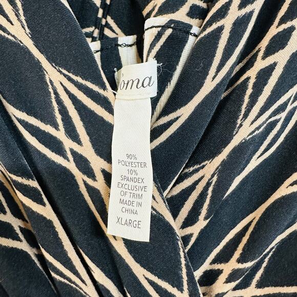 Soma Geometric Print Criss Cross Maxi Dress Sz XL Stretchy Multicolor Black Boho - Picture 8 of 10
